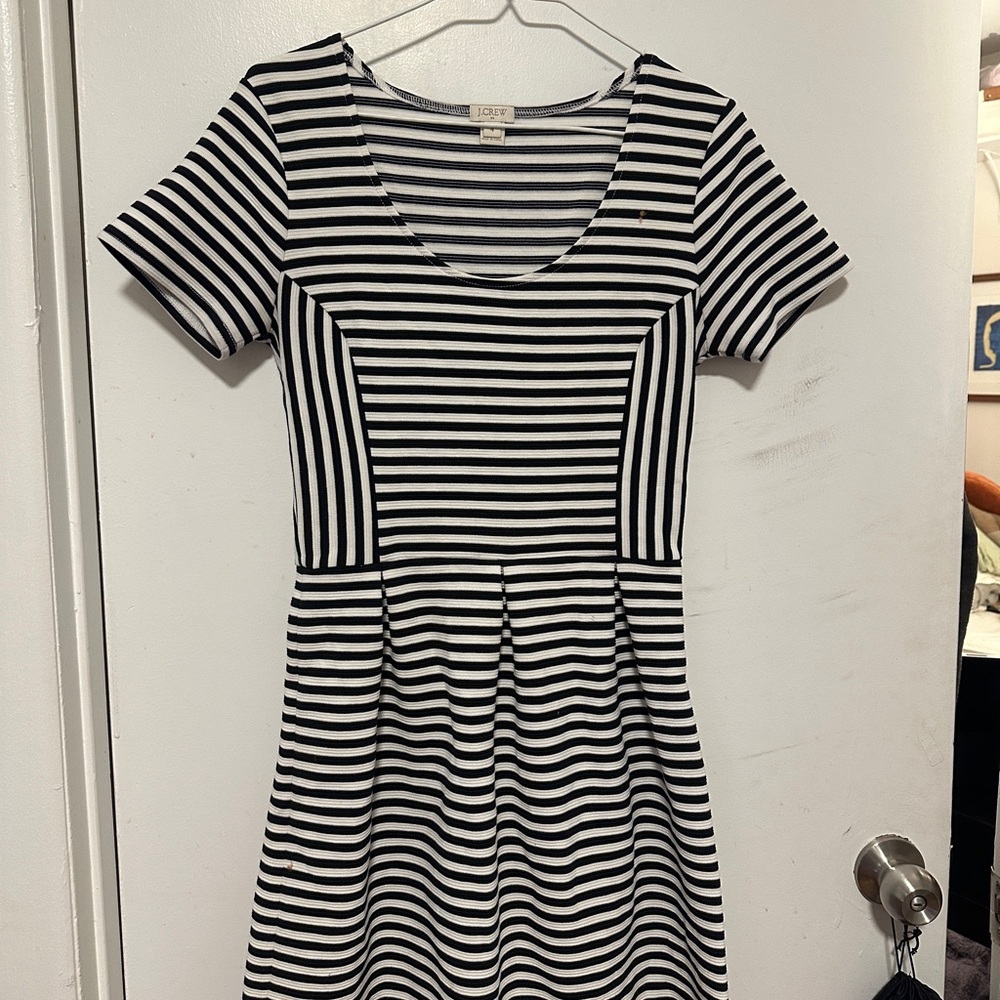 Loft Black and White Striped Dress